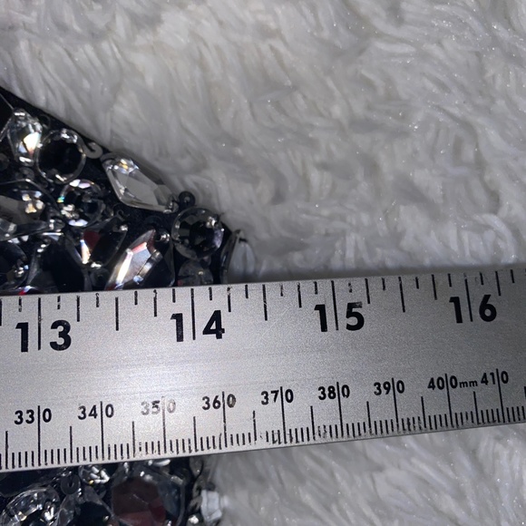 Gorgeous Cache' Black with Silver Large Rhinestone Cocktail/Prom Dress - Picture 5 of 5